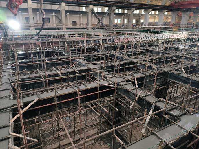 內(nèi)蒙古赤峰項目順利完成電解槽支架澆筑 內(nèi)蒙古赤峰項目順利完成電解槽支架澆筑